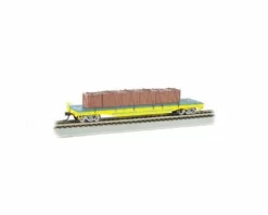 Bachmann Ringling Bros & Barnum & Bailey Flat Car w/ Crates (Yellow) (HO Scale)