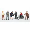 Bachmann SceneScapes City People with Motorcycle (7) (HO Scale)