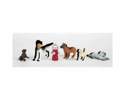 Bachmann SceneScapes Dogs w/ Fire Hydrant (6) (HO Scale)