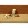 Bachmann SceneScapes Cats with Garbage Can (6) (O Scale) -Bachmann Sales Shop bac33157